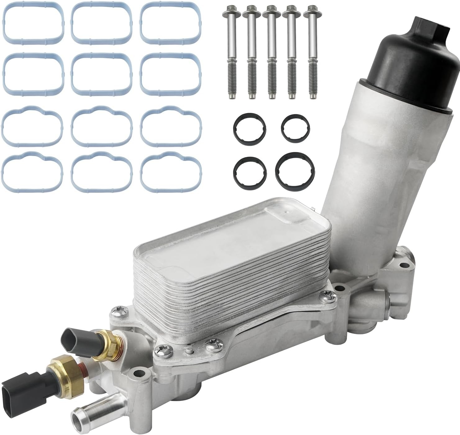 Aluminum Engine Oil Cooler Filter Housing for 11-16 Dodge Jeep Chrysler Ram 3.6L