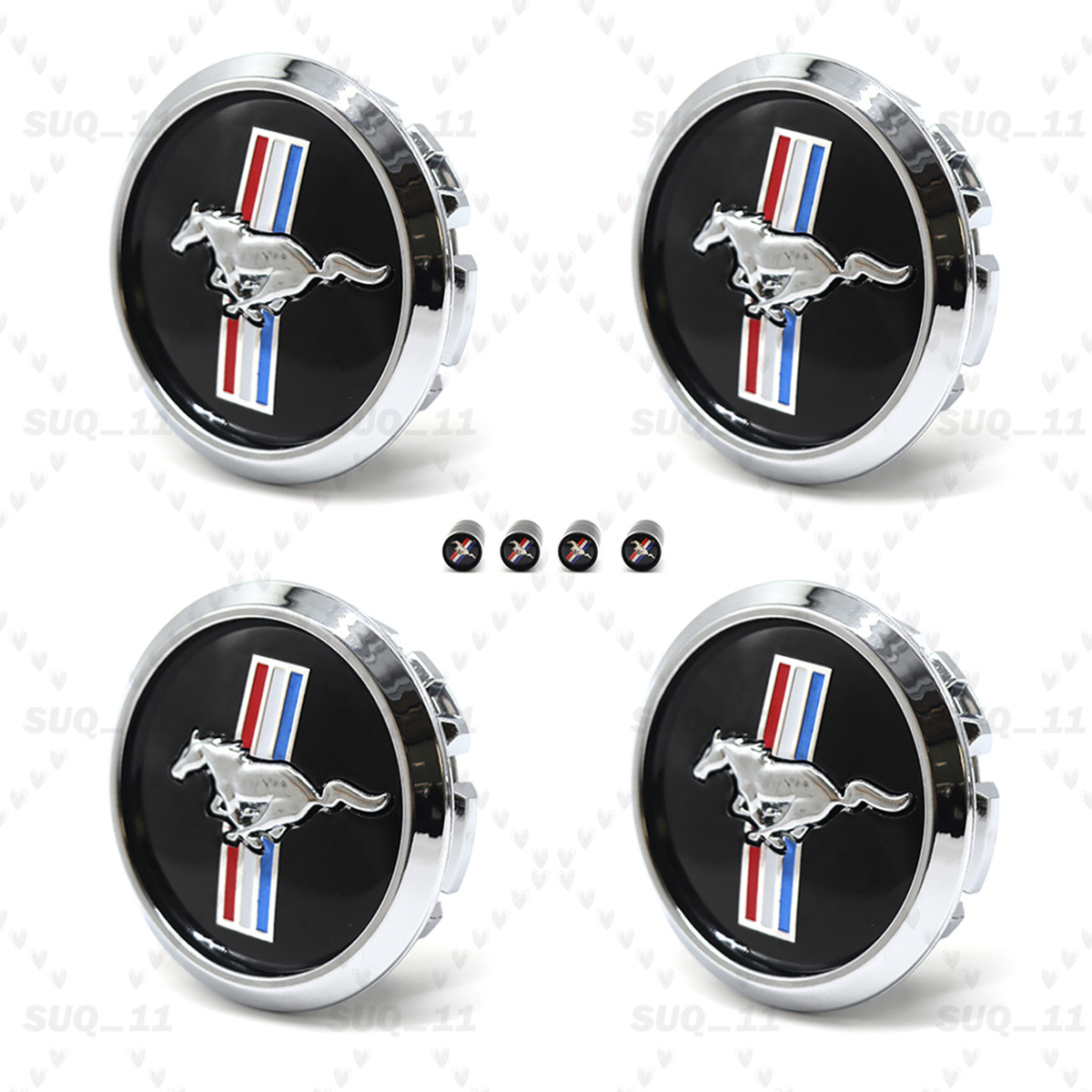 4X 68mm Wheel Center Caps Cover For Mustang Running Horse Chrome wheel Rim Hub