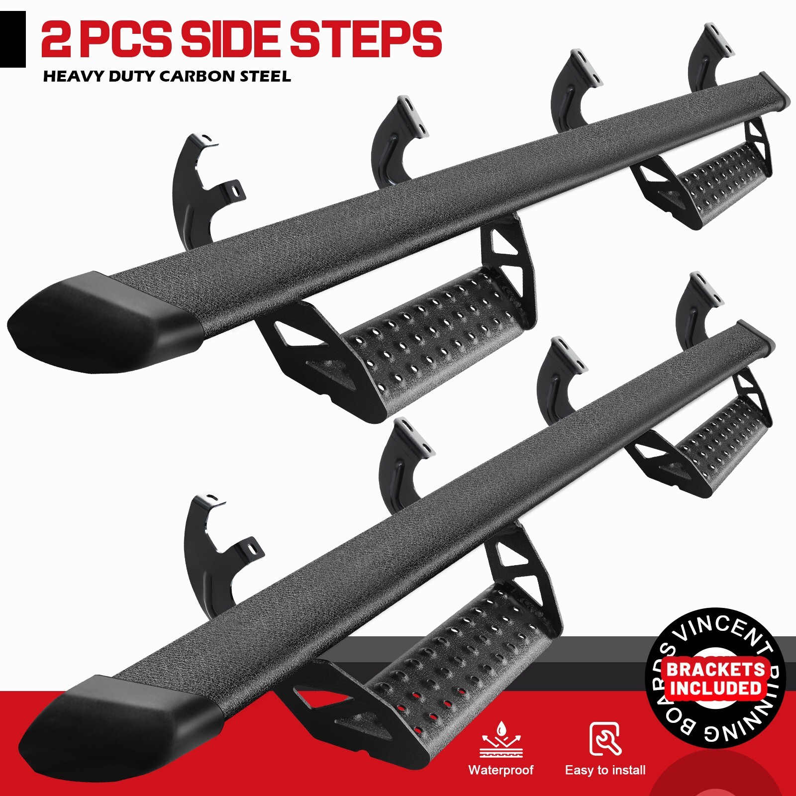 For 2007-2021 Toyota Tundra Crew Max 3" Drop Running Boards BLK Side Step BCTA