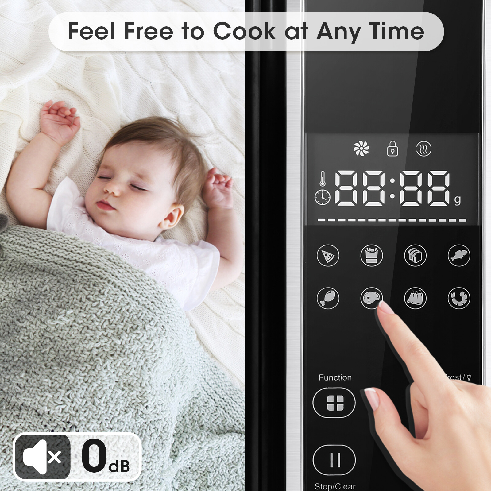 Smart 24L Microwave Oven Air Fryer Combo 1800W Countertop Kitchen LED Display