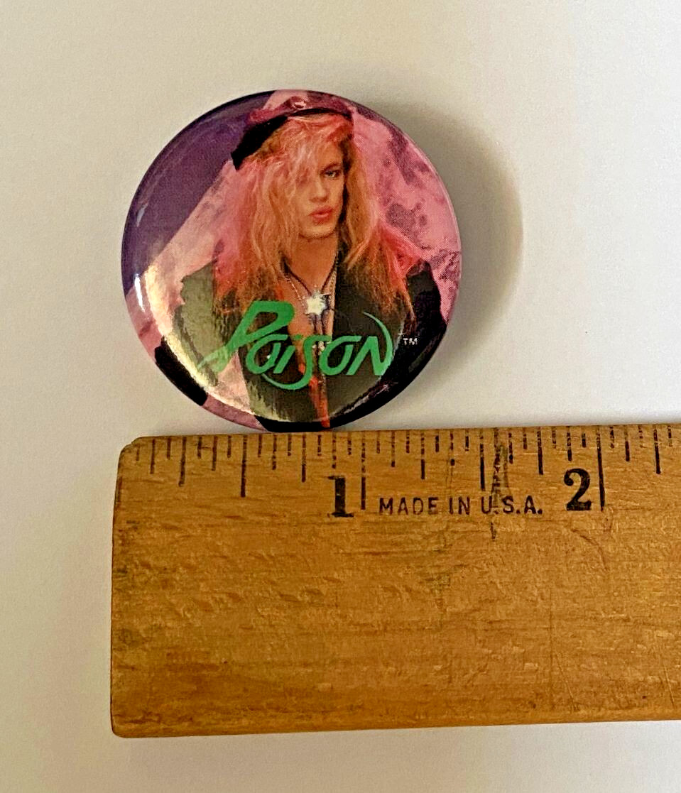 Vintage Poison Bret Michaels 1.5" Button Pin 1987 Pin Badge Button