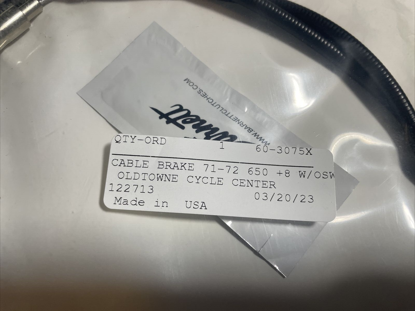 BSA Triumph 650 750 Front Brake Cable No Switch 60-3075 X A65 A70 TR6 T120 OIF