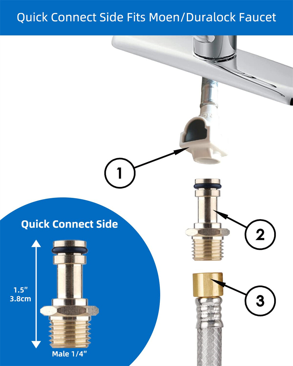 Kitchen Sink Side Sprayer,Quick Side Connector For Moen Faucet Head Replacement