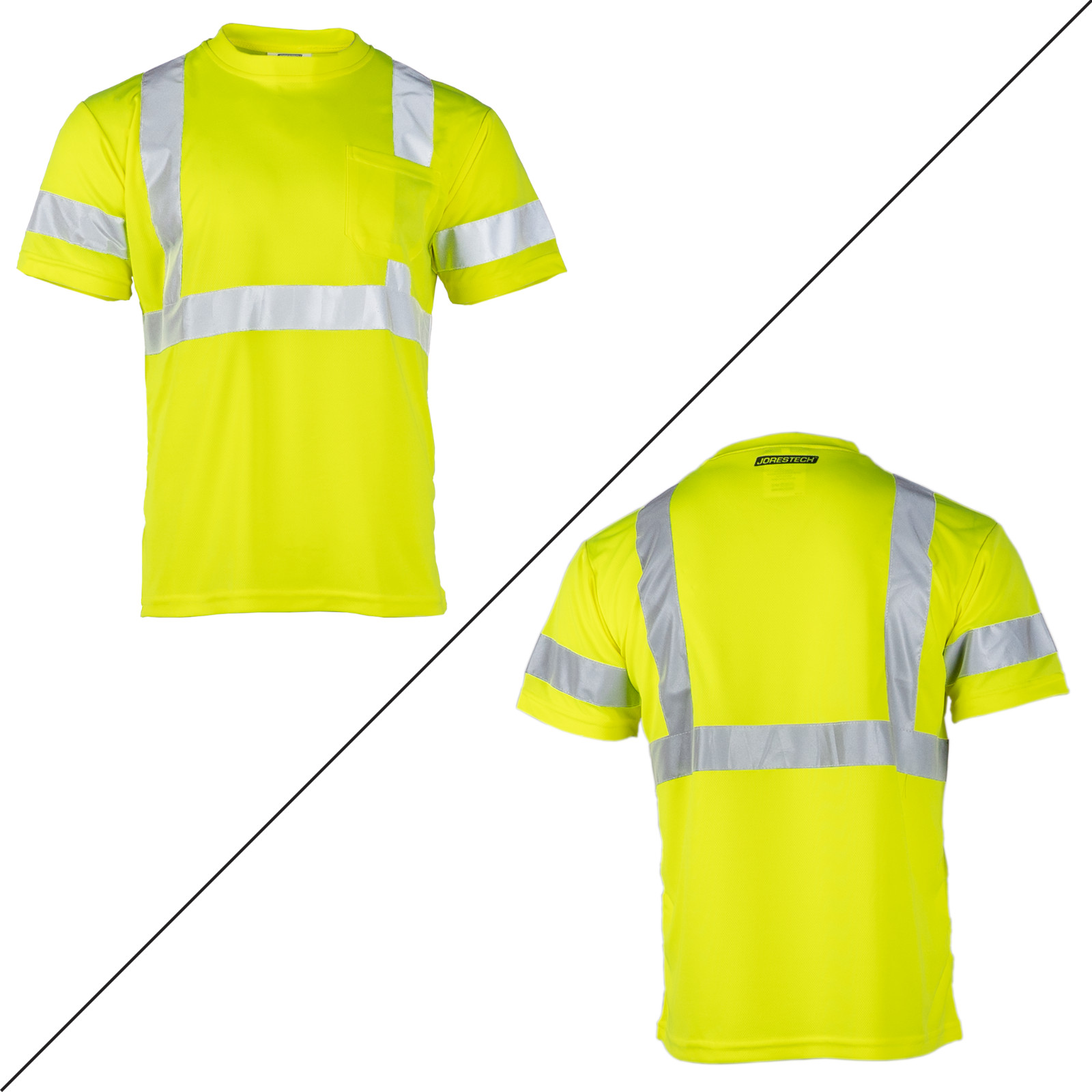 Hi Vis T Shirt ANSI Class 3 Reflective Safety Short Sleeve HIGH VISIBILITY