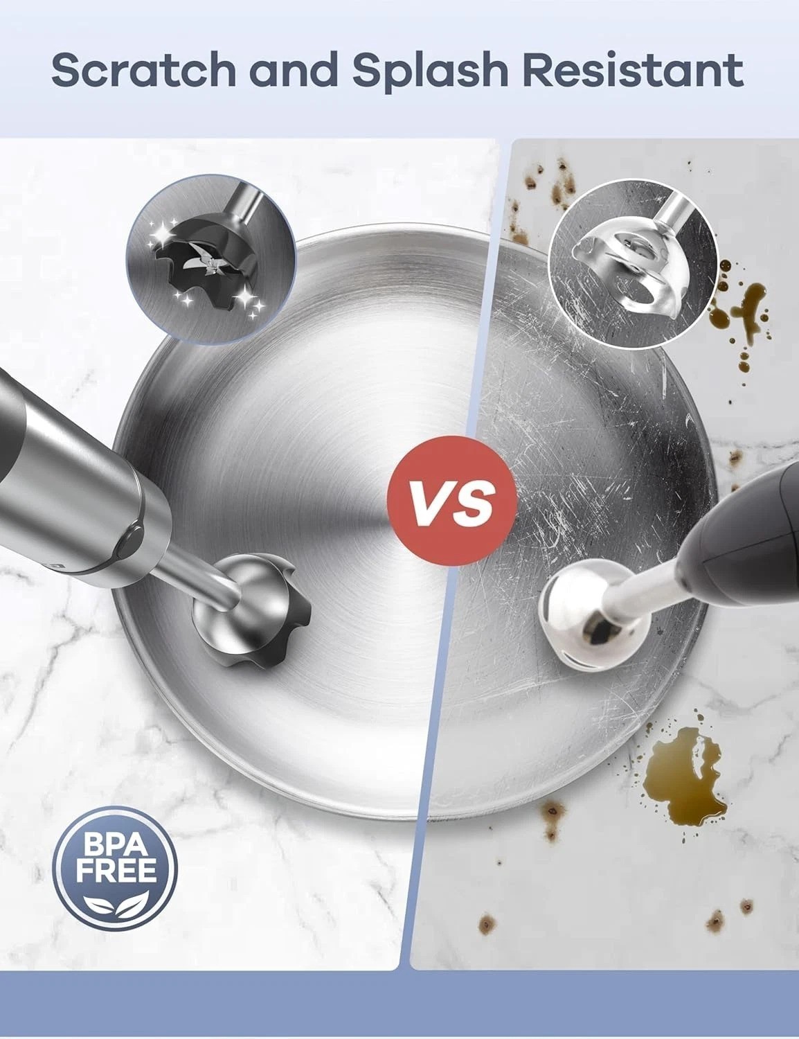 8-in-1 Immersion Blender with 1000W Motor & 16 Speed Modes for Effortless Ble...