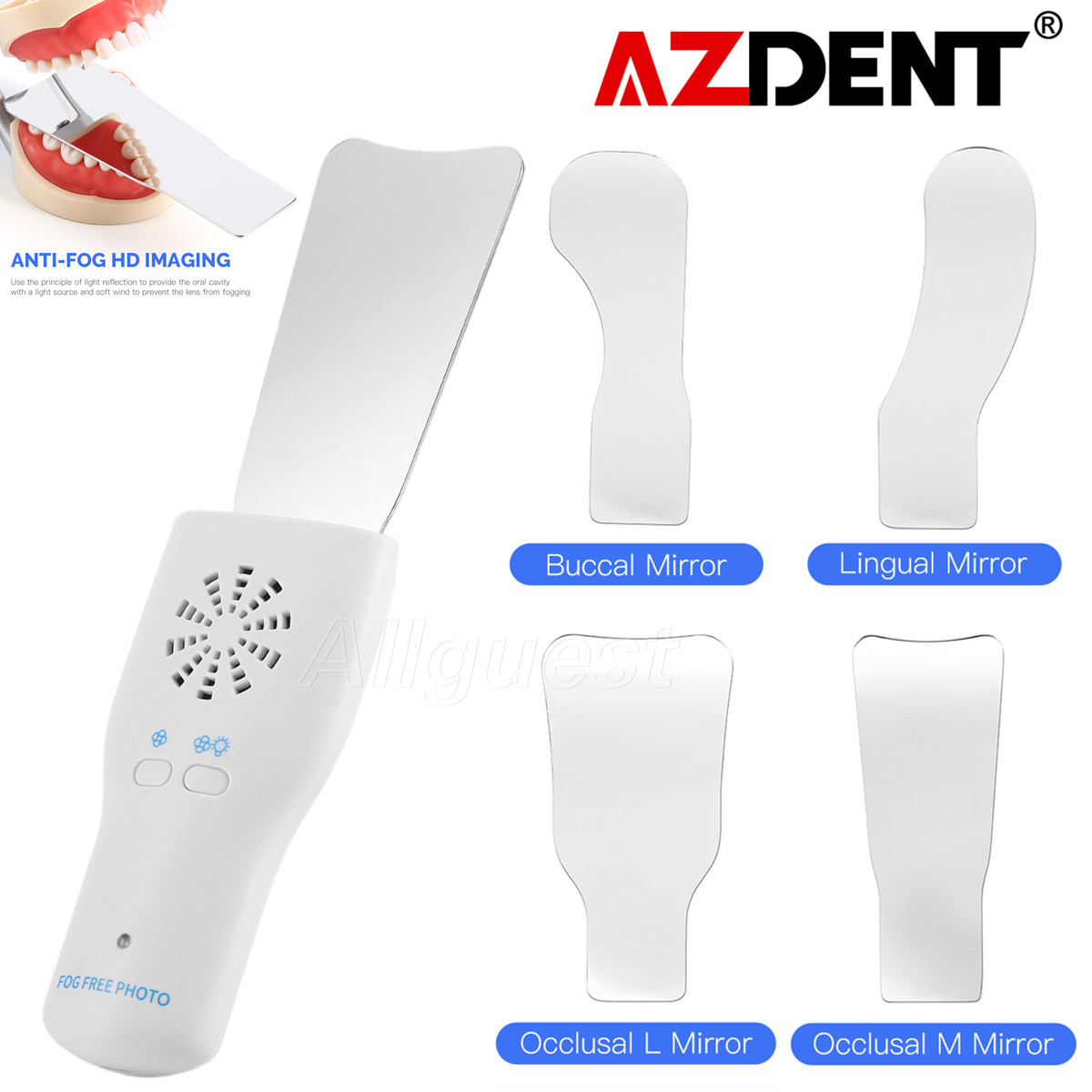 Espejo antiniebla dental espejo antiniebla de fotografía oral con luz