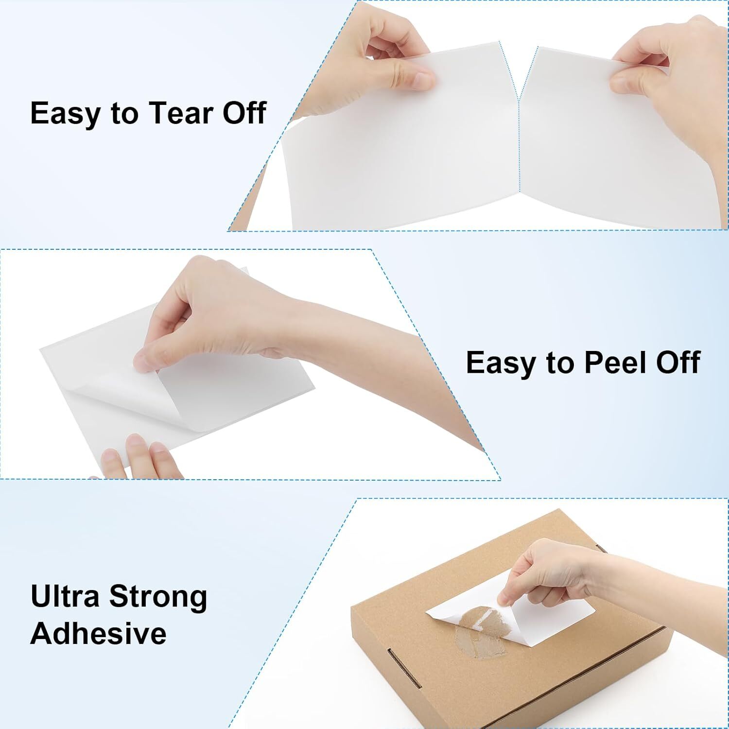1000 4" x 6" Fanfold Direct Thermal Shipping Labels for Zebra & Rollo Printers