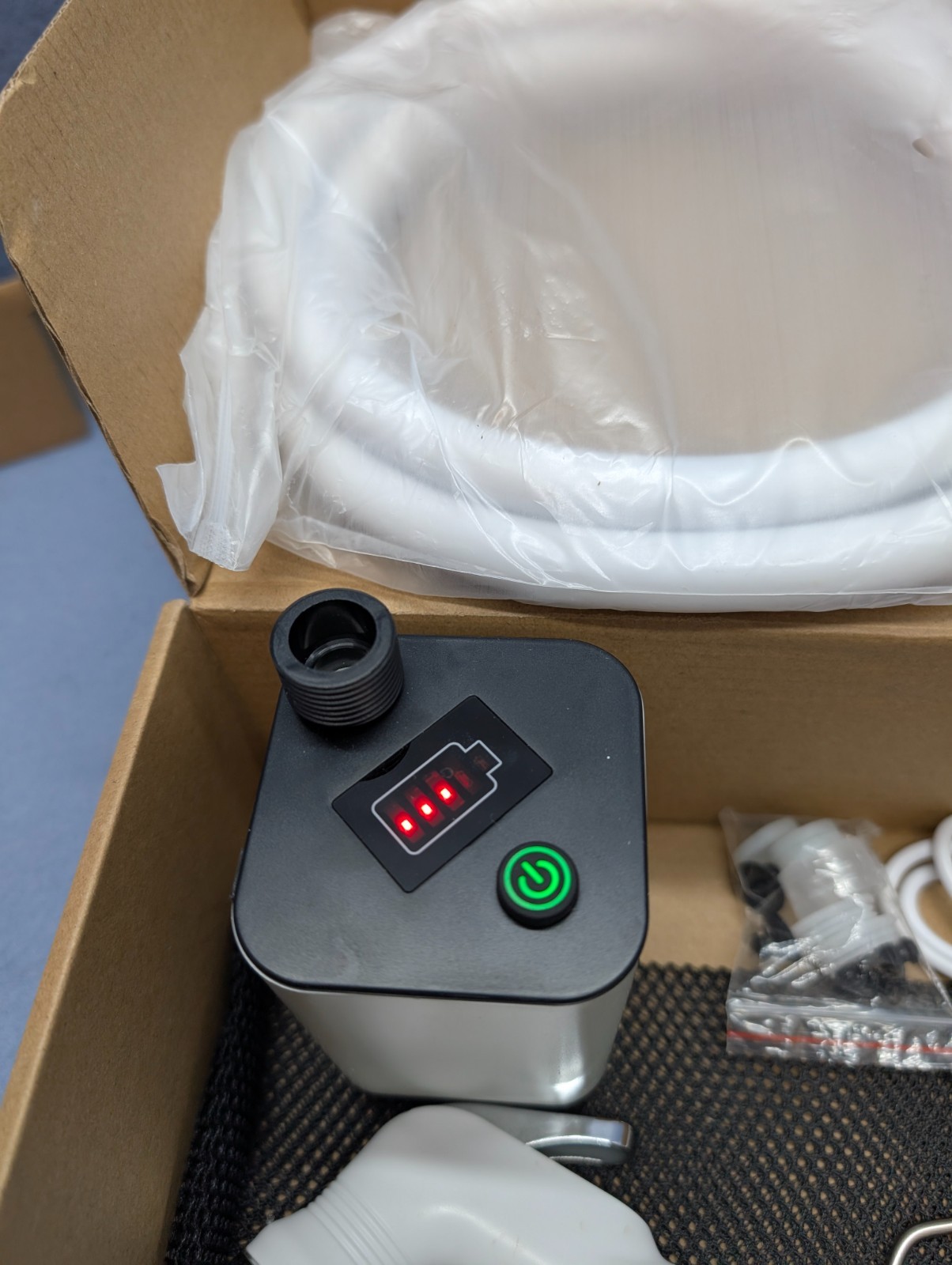 Portable Shower for Camping, Rechargeable Electric Camping Shower Pump White