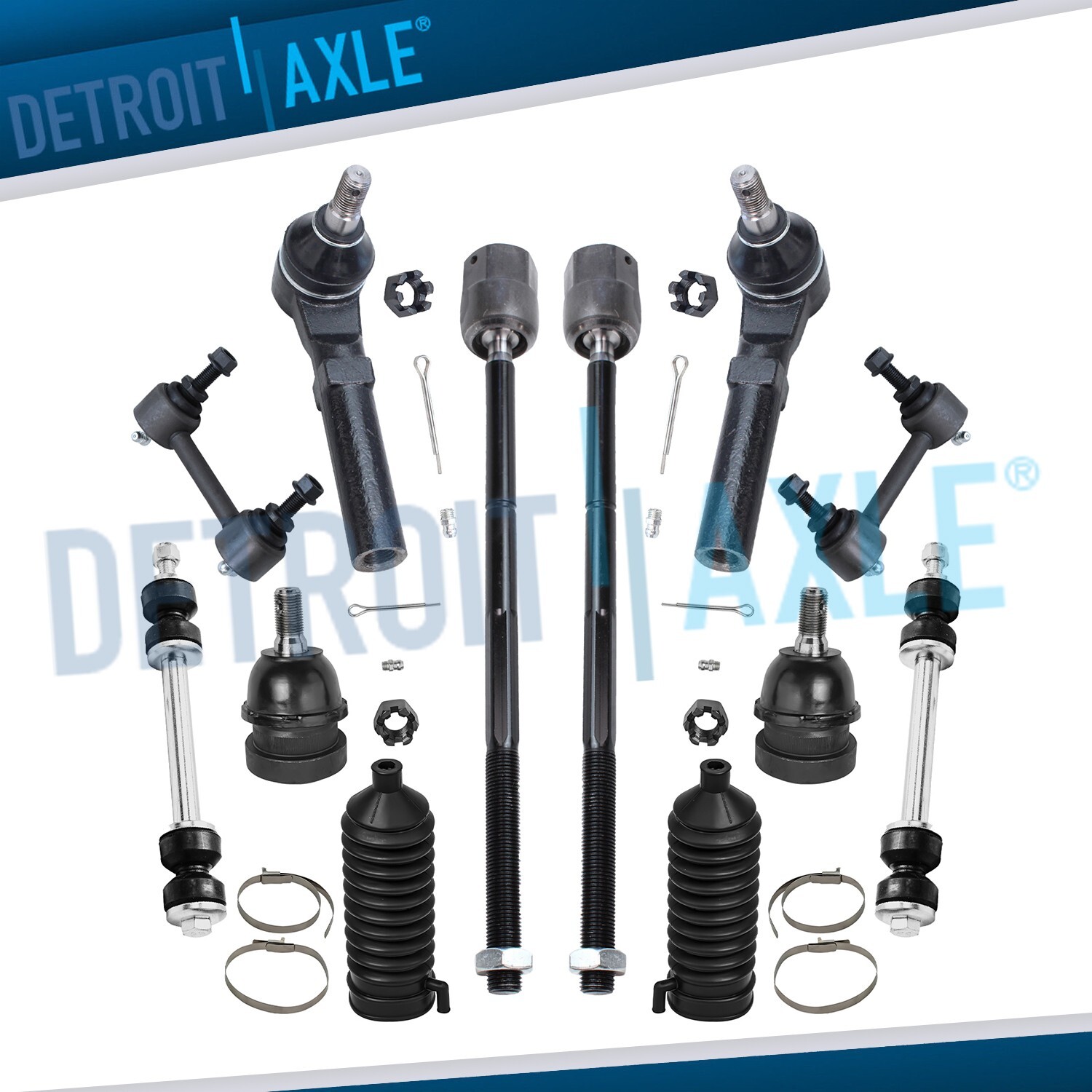 12pc Front Sway Bars Tie Rods Suspension Kit for 1994-02 2003 2004 Ford Mustang