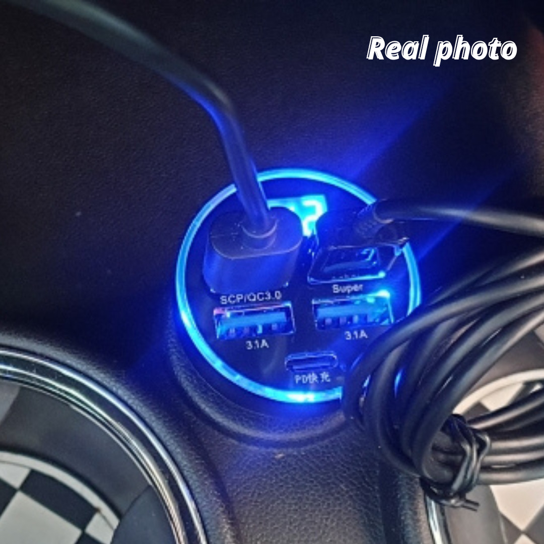 4 USB Port Super Fast Car Charger Adapter for iPhone Samsung Android Cell Phone