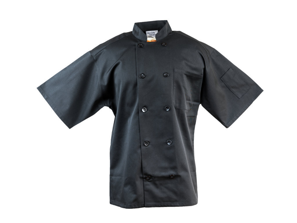 10 Button Mesh Back Short Sleeve Chef Coat Jacket S M 3XL Black New All Star