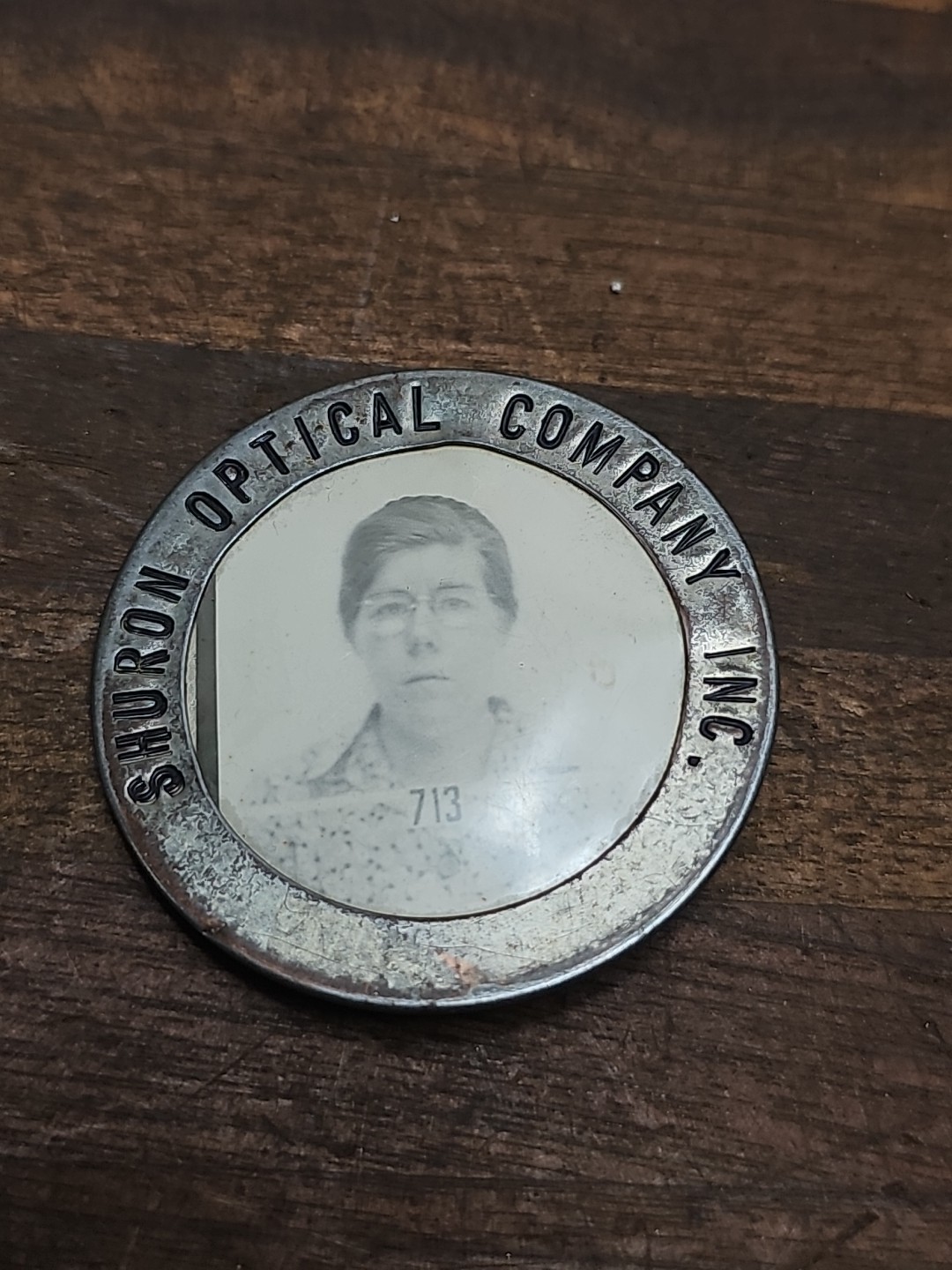 G30- WWII Era Home Front Shuron Optical Co. Employee ID Badge Woman