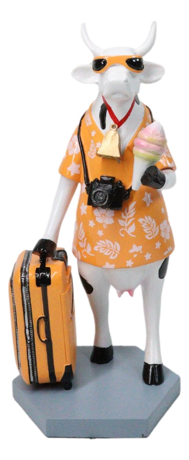 Cow Parade Mile High Traveler Vacation Cow With Luggage Collector's Figurine