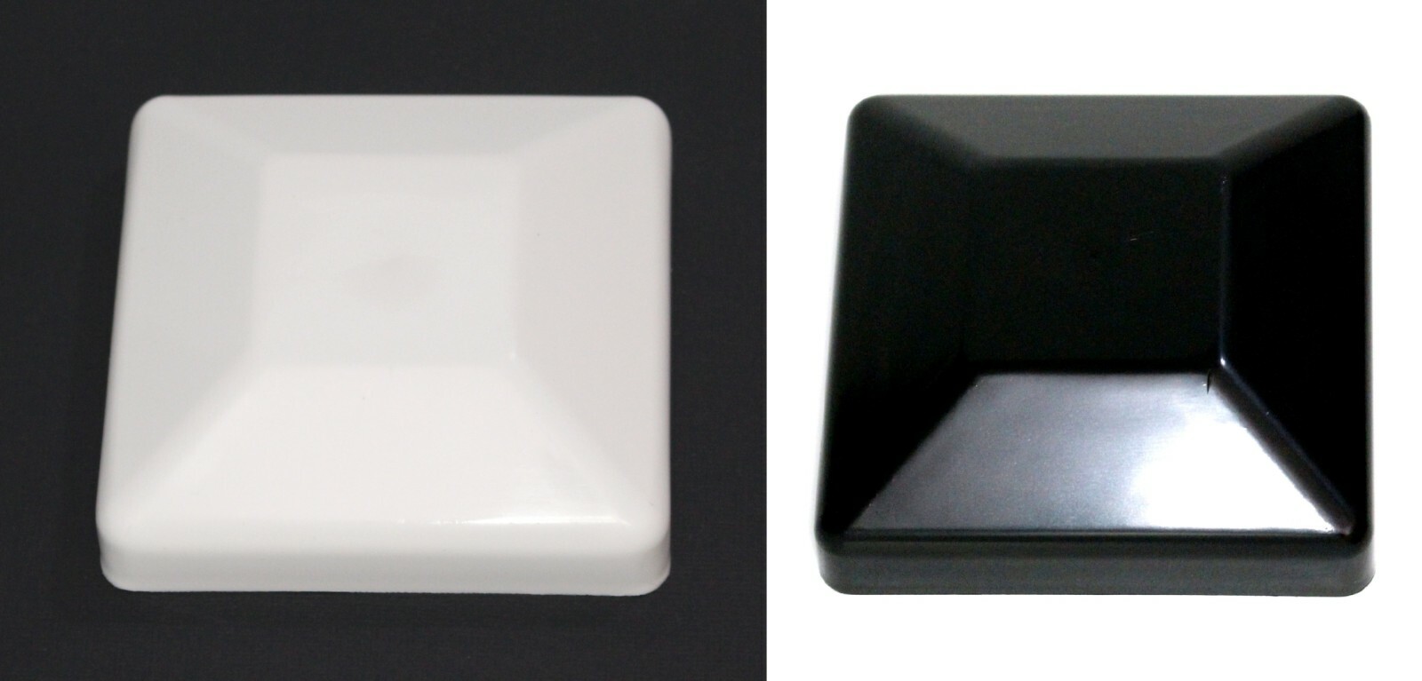 4x4 (3-5/8 x 3-5/8) Plastic Fence Post Cap Pressure Treated Wood Black or White