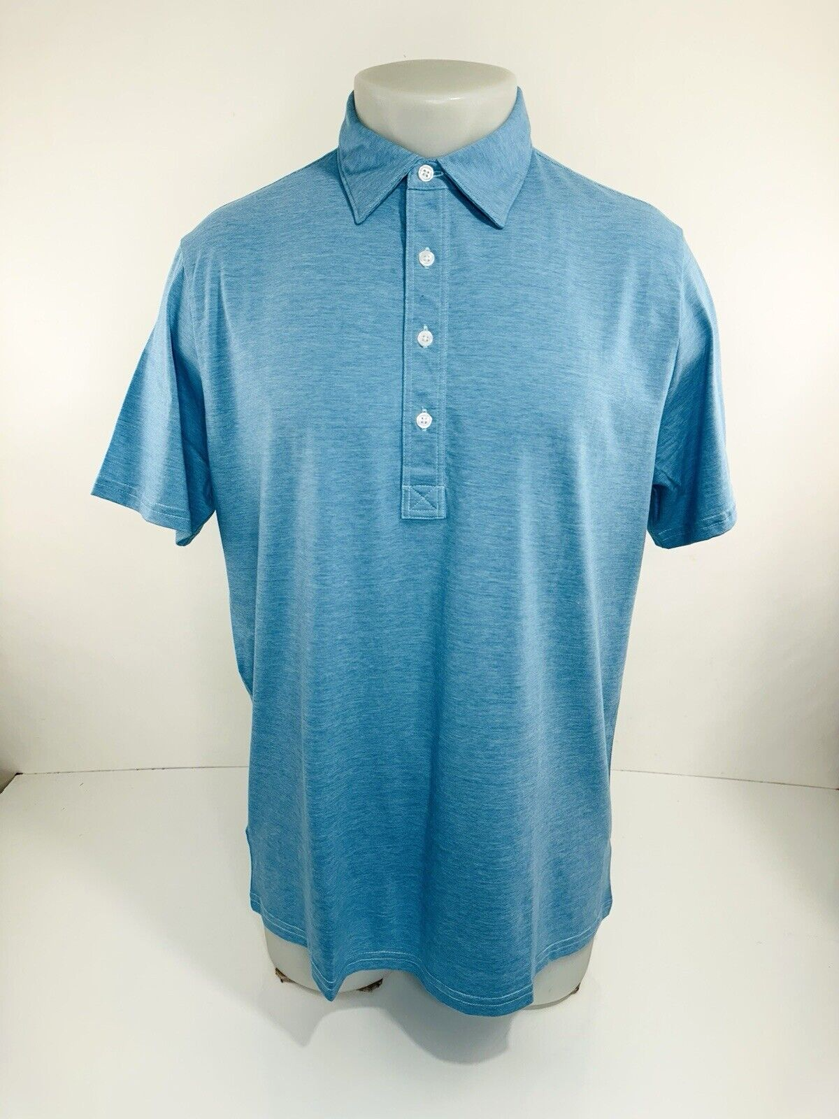 CRIQUET - NEW w TAG Organic Cotton Austin Mens L Blue Short Sleeve Polo Shirt