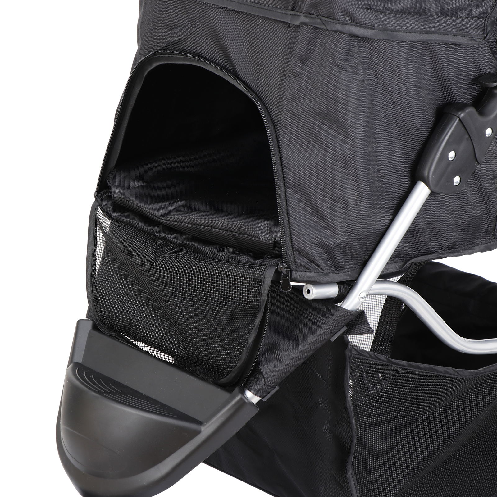 Dog Stroller Pet Travel Carriage 3 Wheeler w/Foldable Carrier Cart W/Cup Holder