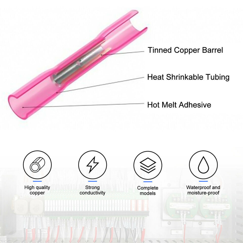 200x Assortment Heat Shrink Wire Connectors Electrical Terminals Crimp Seal