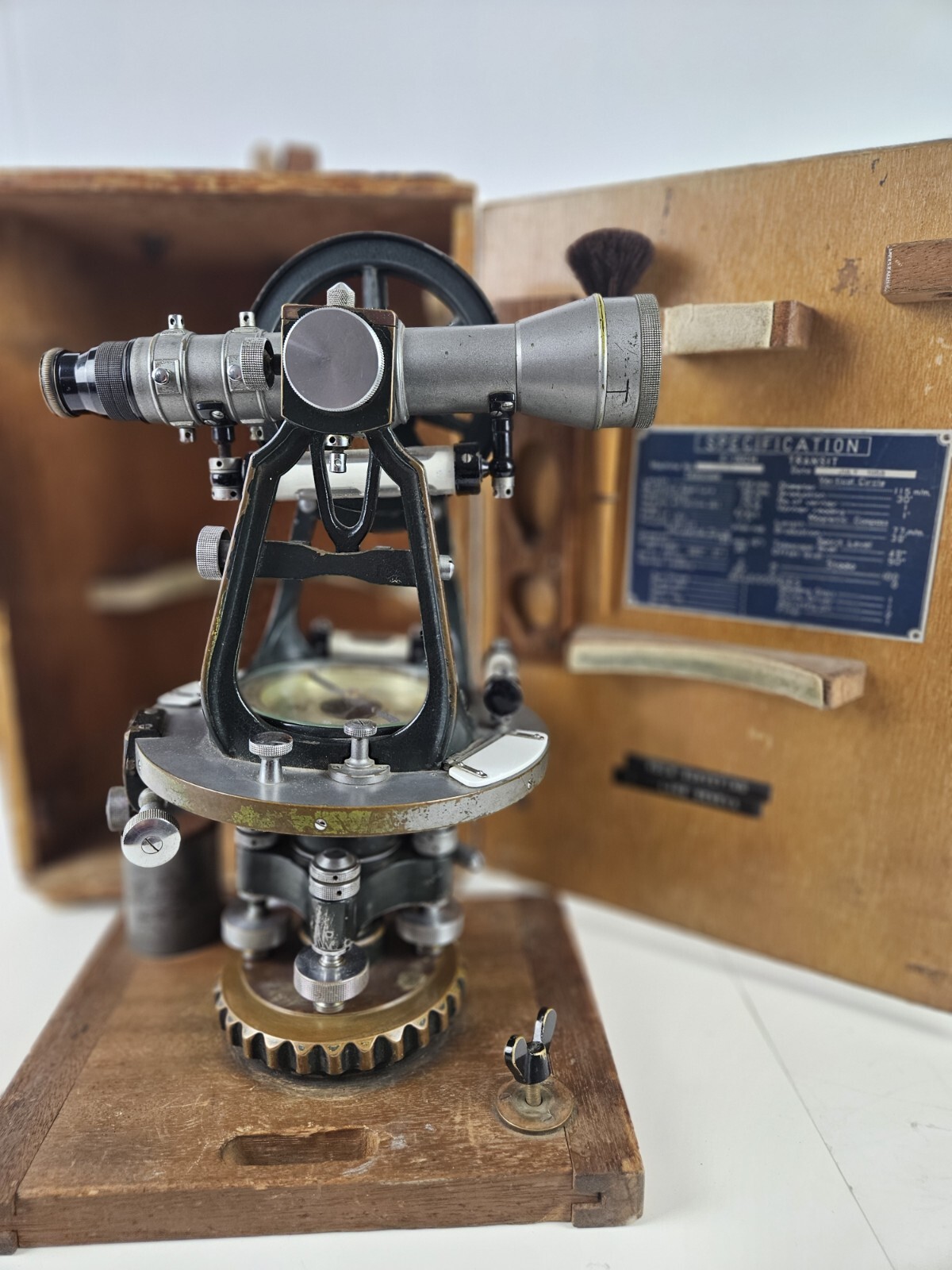 1956 LAFAYETTE No. 10333 Brass Surveyors Transit with Compass and 10" Telescope