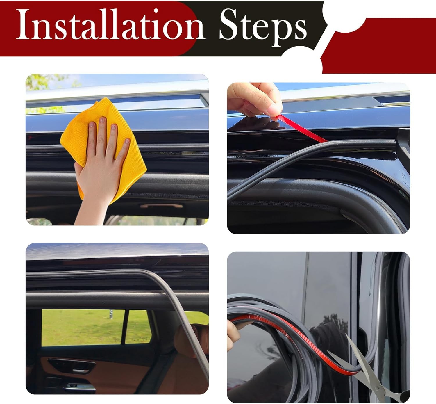 32.8Ft Enlarged Car Weather Stripping Door Seal,Thickened Car Door Weather Strip