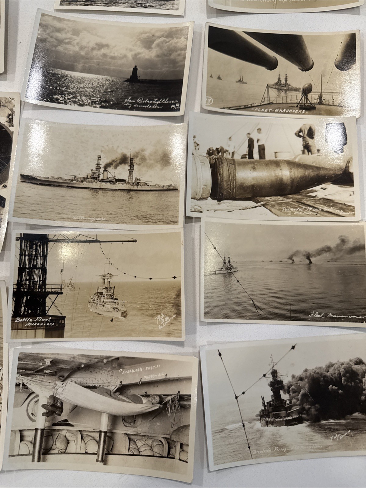 Huge WWI uss pennsylvania rppc Photo Lot, Navy Ships Military