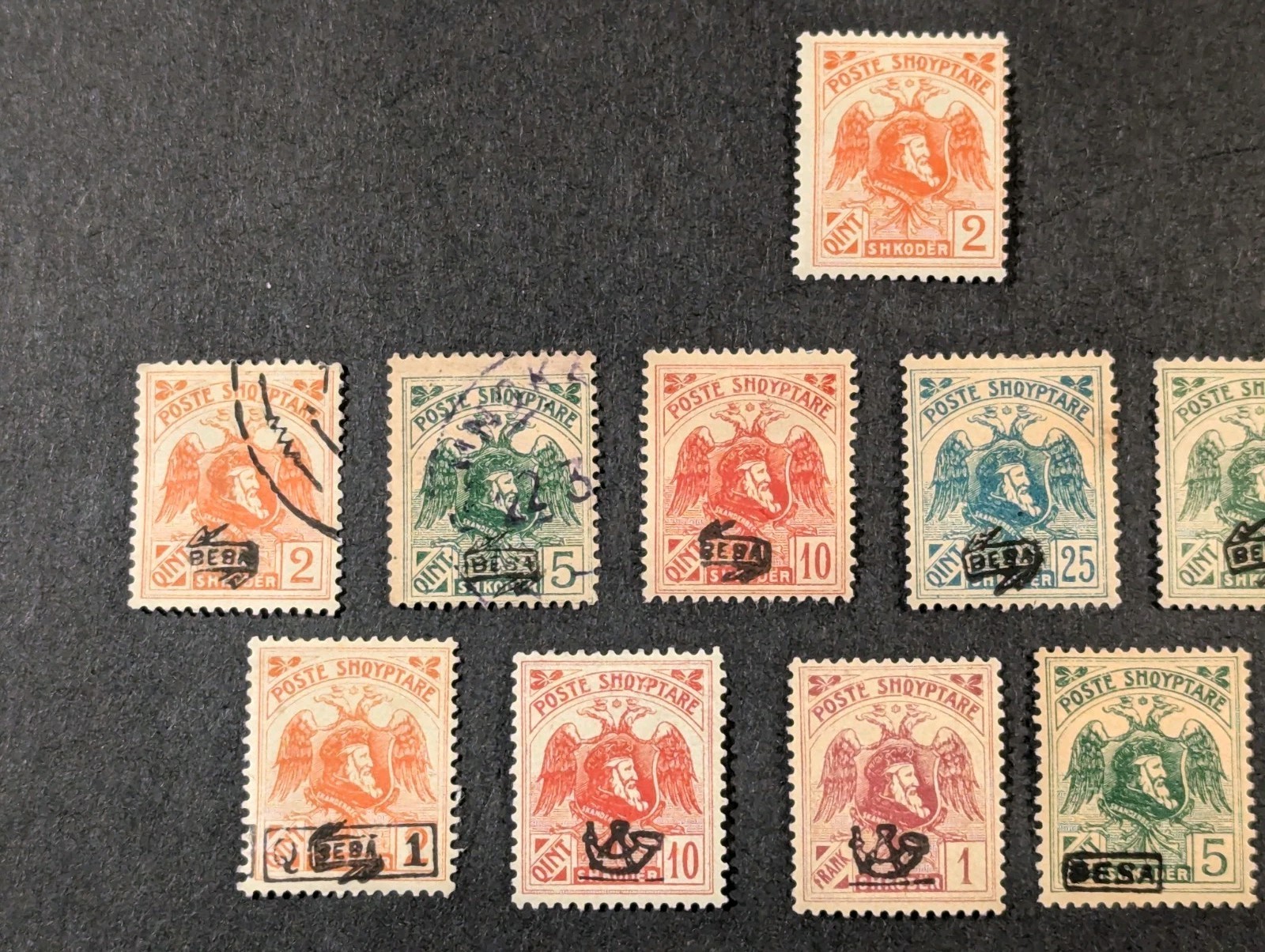ALBANIA 1920-21 OVERPRINTS - Lot Of 12 Different - 10 MHOG - 2 Used + #129