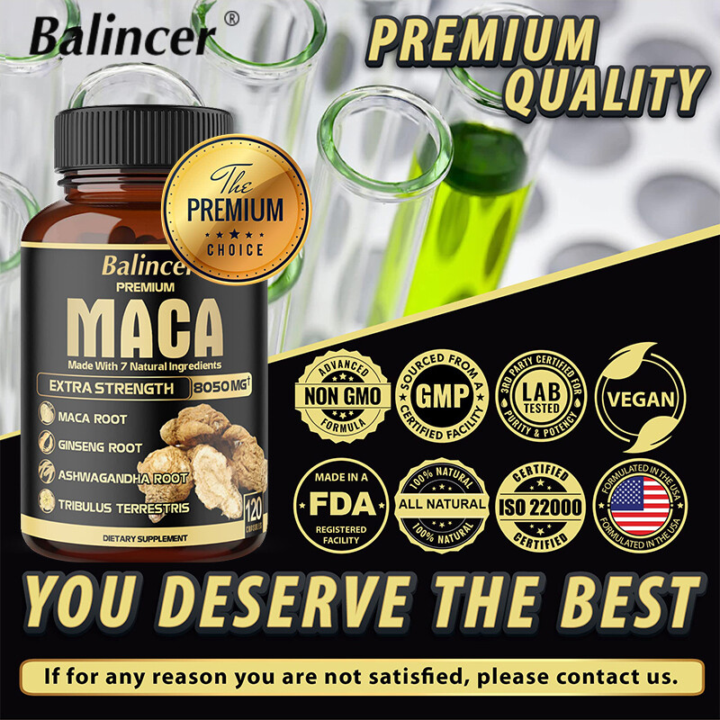Maca Capsules - Antioxidant, boosts blood flow and immune system 120 Capsules