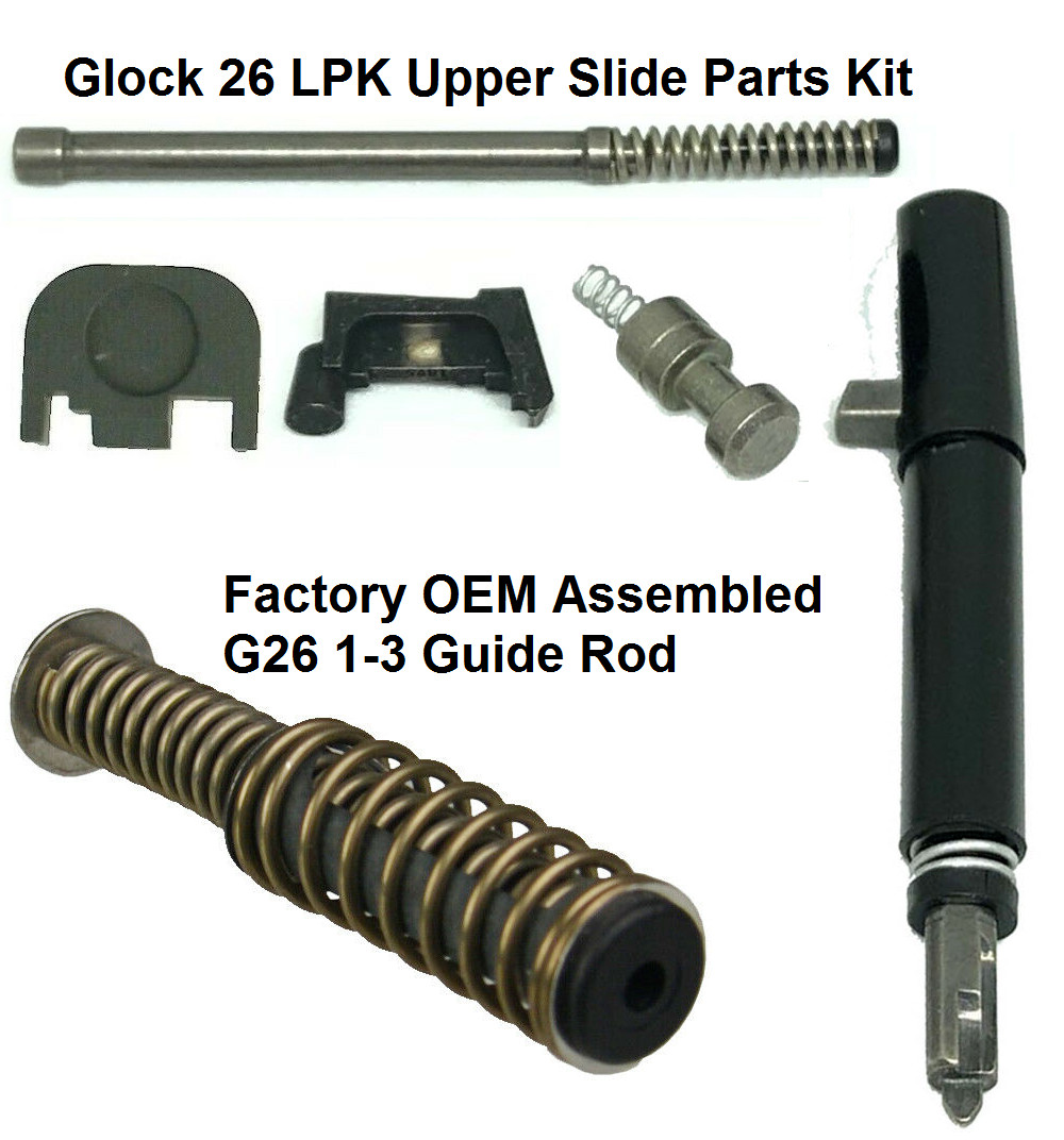 Upper Slide Parts Kits 26 Gen 1-3 GIock UPK Factory OEM Guide Rod Fits GIock 26