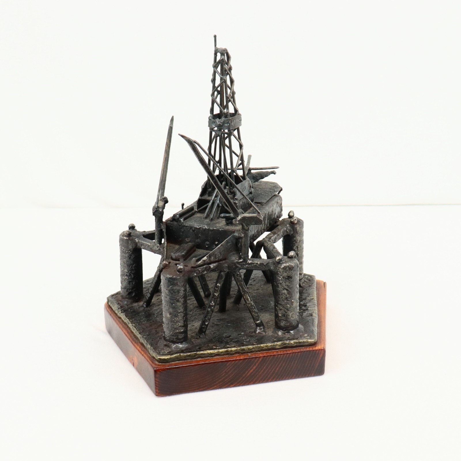 1975 Carl Andersen Deep Sea Saga Oil Rig Model, Norway, Bronze/Wood