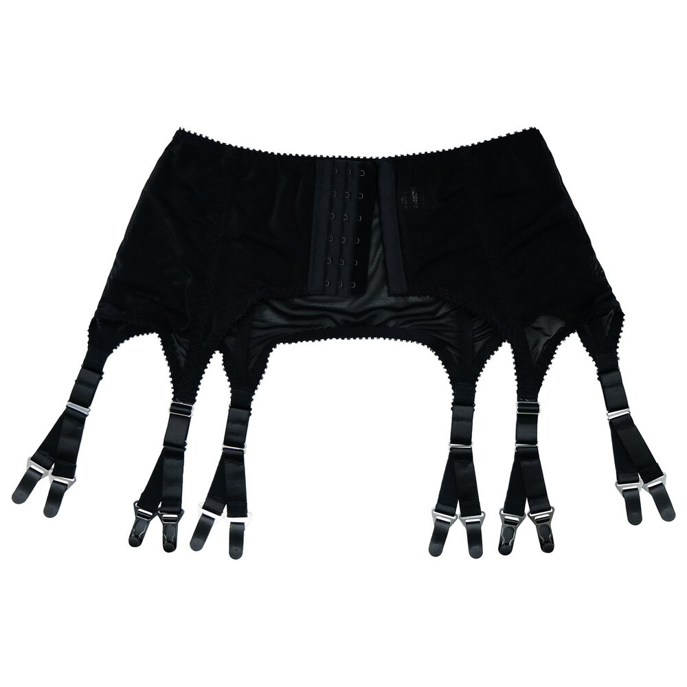 Luxallacki Stretchy Mesh Garter Belt with 6 Adjustable Y-straps and 12 Buckles