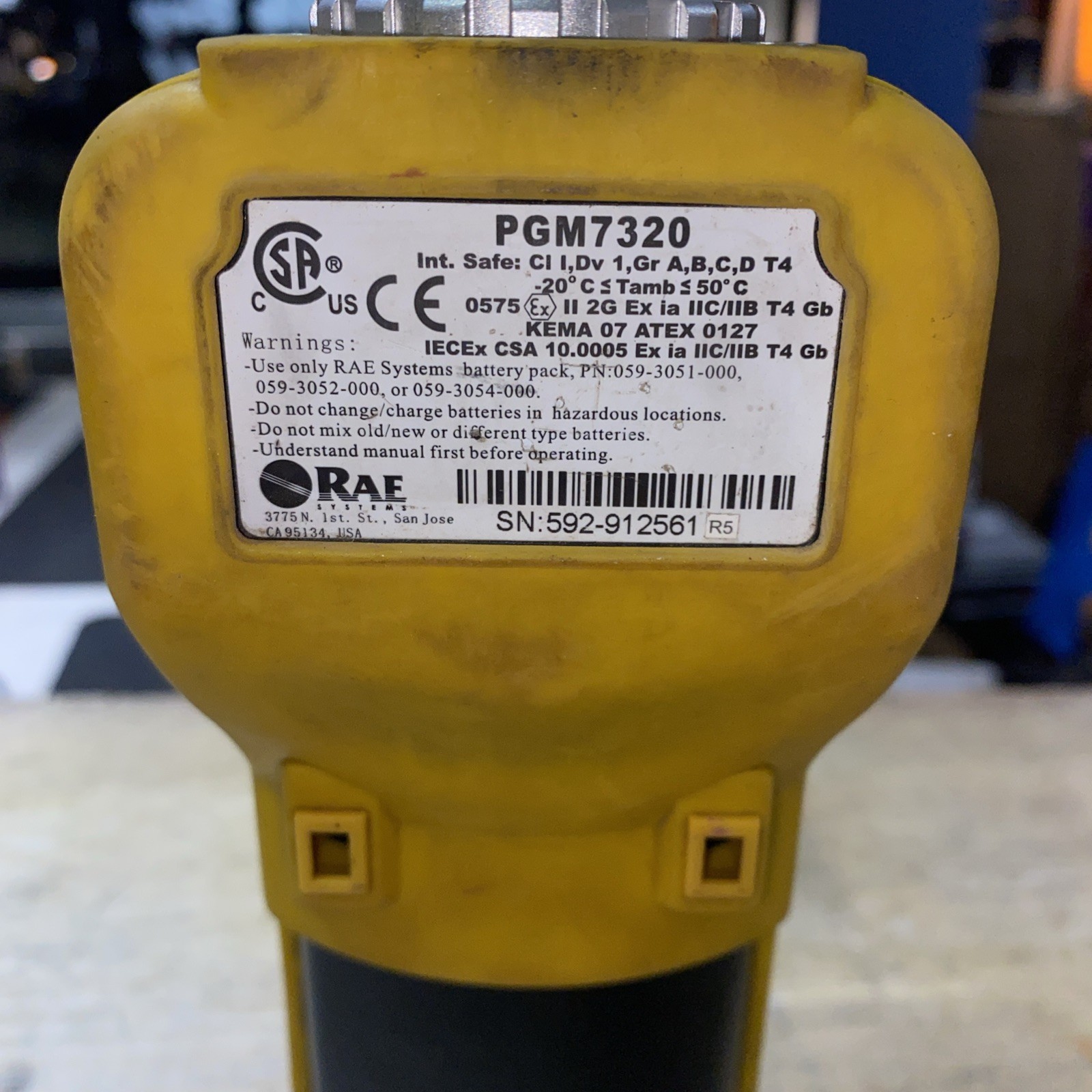 Rae Systems MiniRAE 3000 PGM-7320 Portable VOC Monitor - Yellow