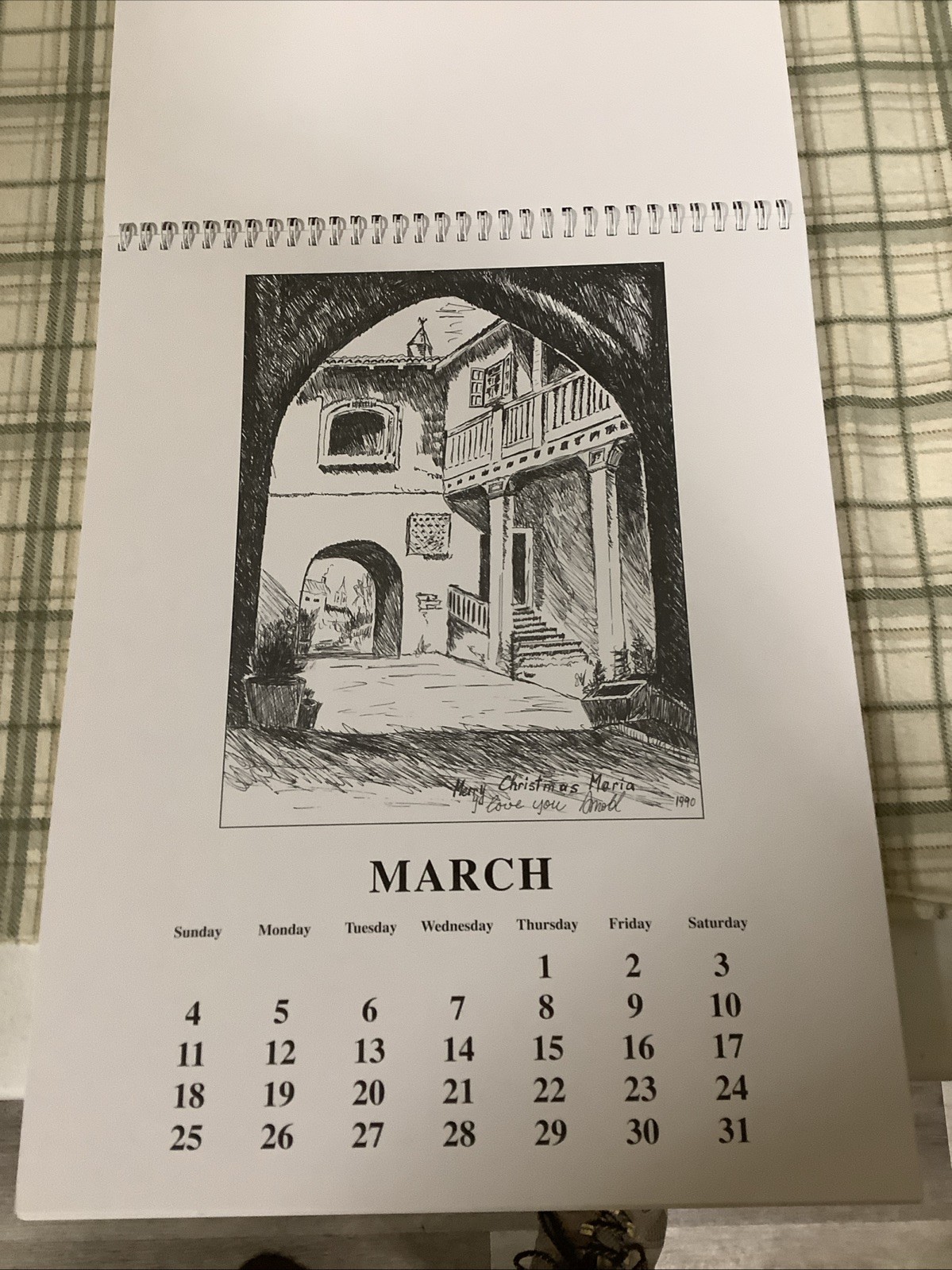 Rare Arnold Schwarzenegger 2007 Holiday Calendar Of His Art W/ Signed Letter