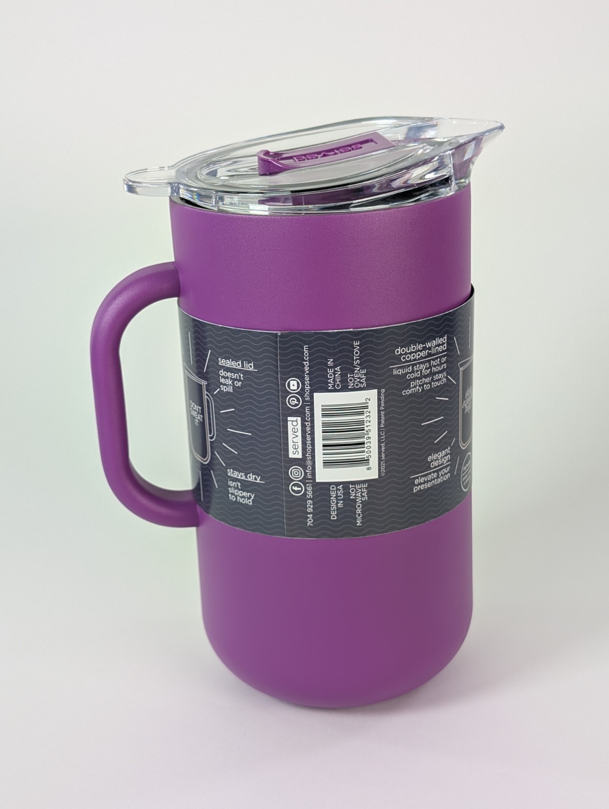 Served I Vacuum-Insulated Double-Walled Copper-Lined Stainless Steel Pitcher, 2L