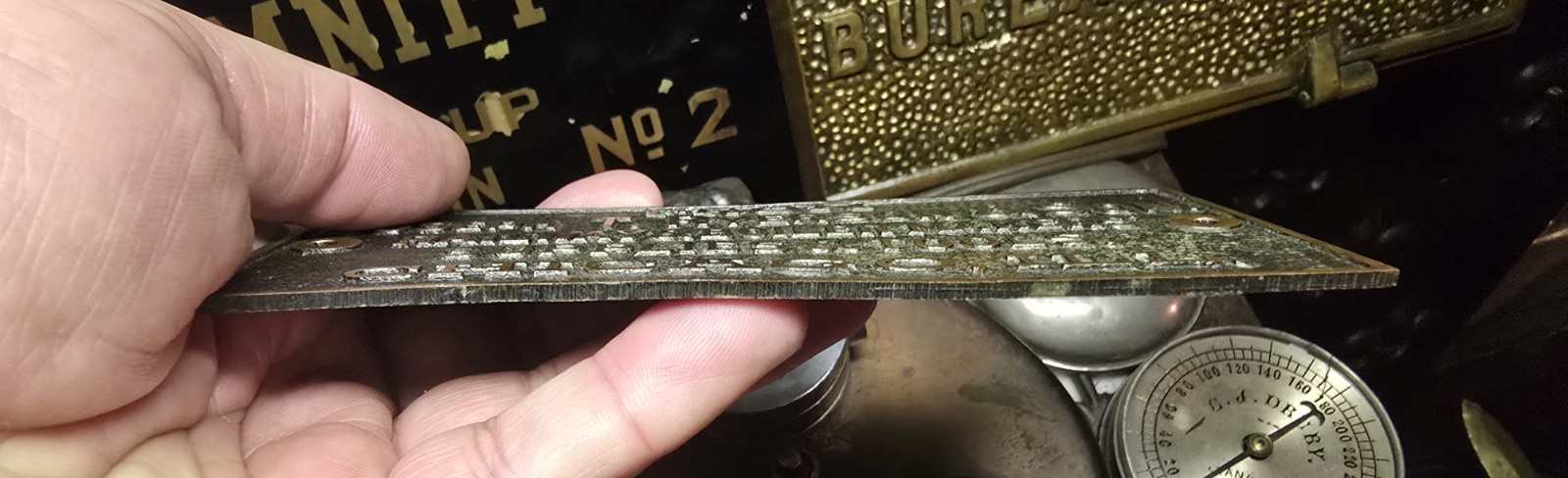 Antique 1890's Railroad Ryerson & Son Chicago IL Makers Brass Plate