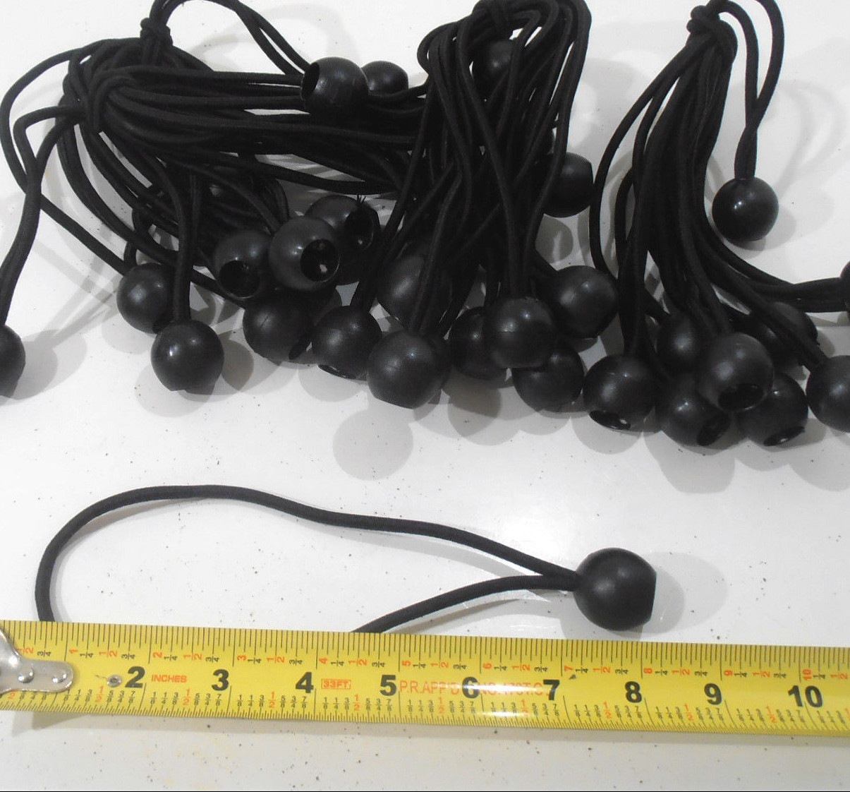 BALL BUNGEE CORD LOT OF 50  8" INCH BLACK TIE DOWN STRAP CANOPY ACCESSORY