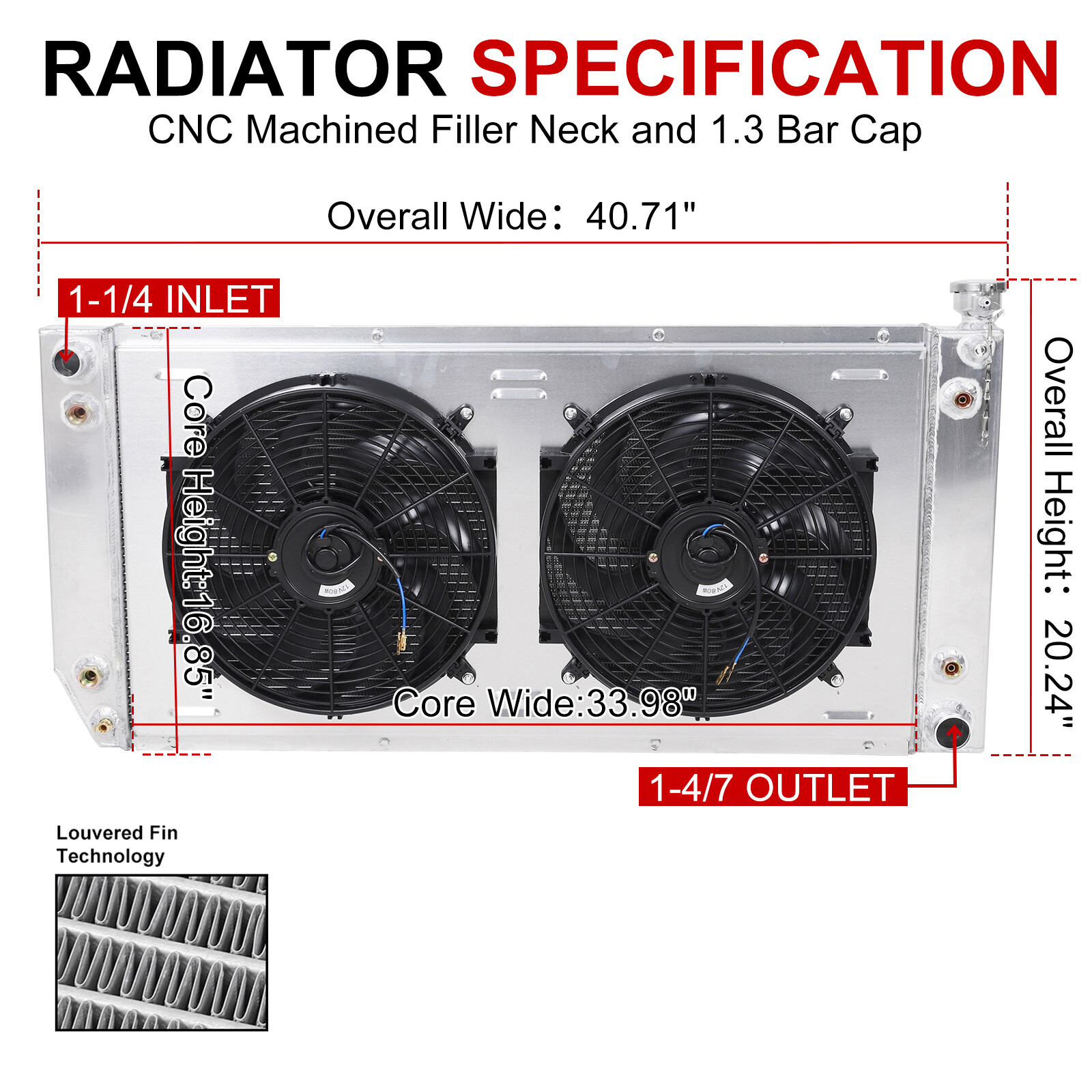 DPI1520 3 Row Radiator Shroud Fan For 1988-2000 Chevy C/K GMC C1500 C2500 C3500
