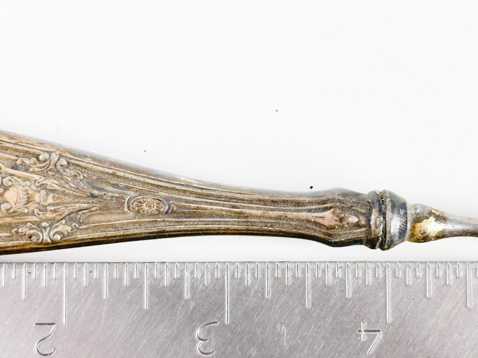 Antique Victorian Fleam Ink Eraser Scratcher Silverplate Handle Blood Letting 6”