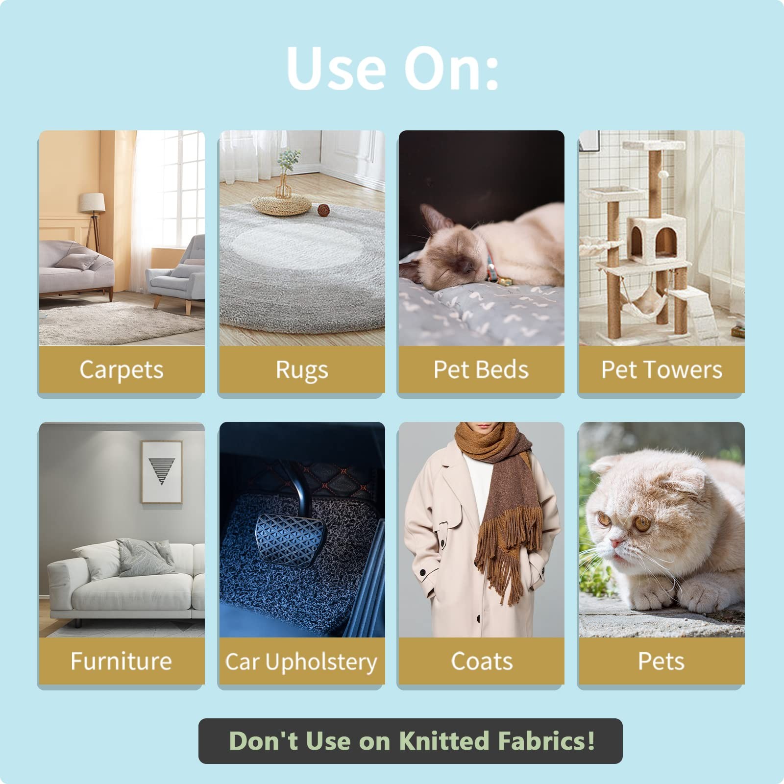 Pet Hair Remover, Dog and Cat Wool Carpet Blue