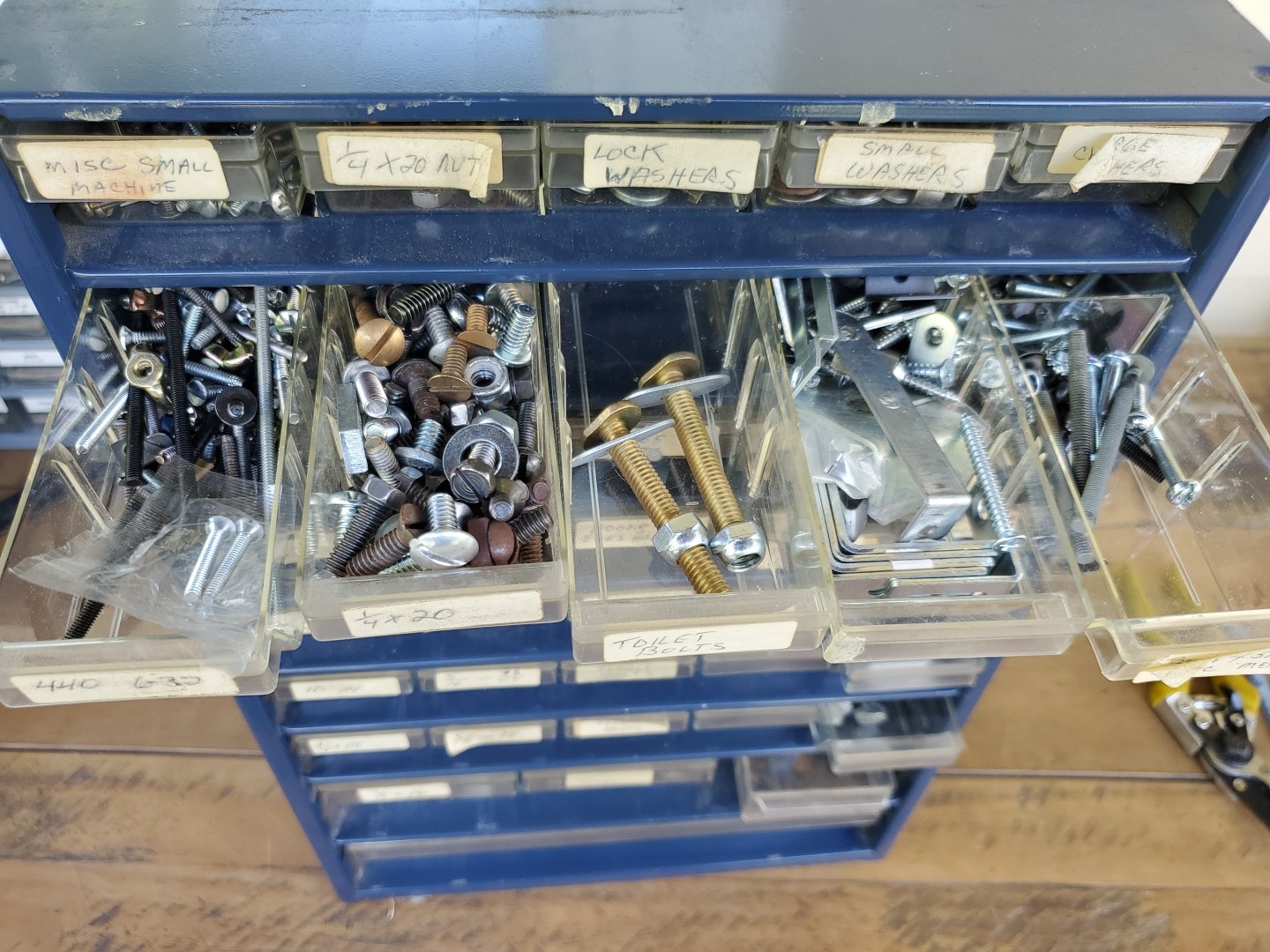 Vintage Blue RAACO 39-Drawer Metal Storage Organizer Cabinet