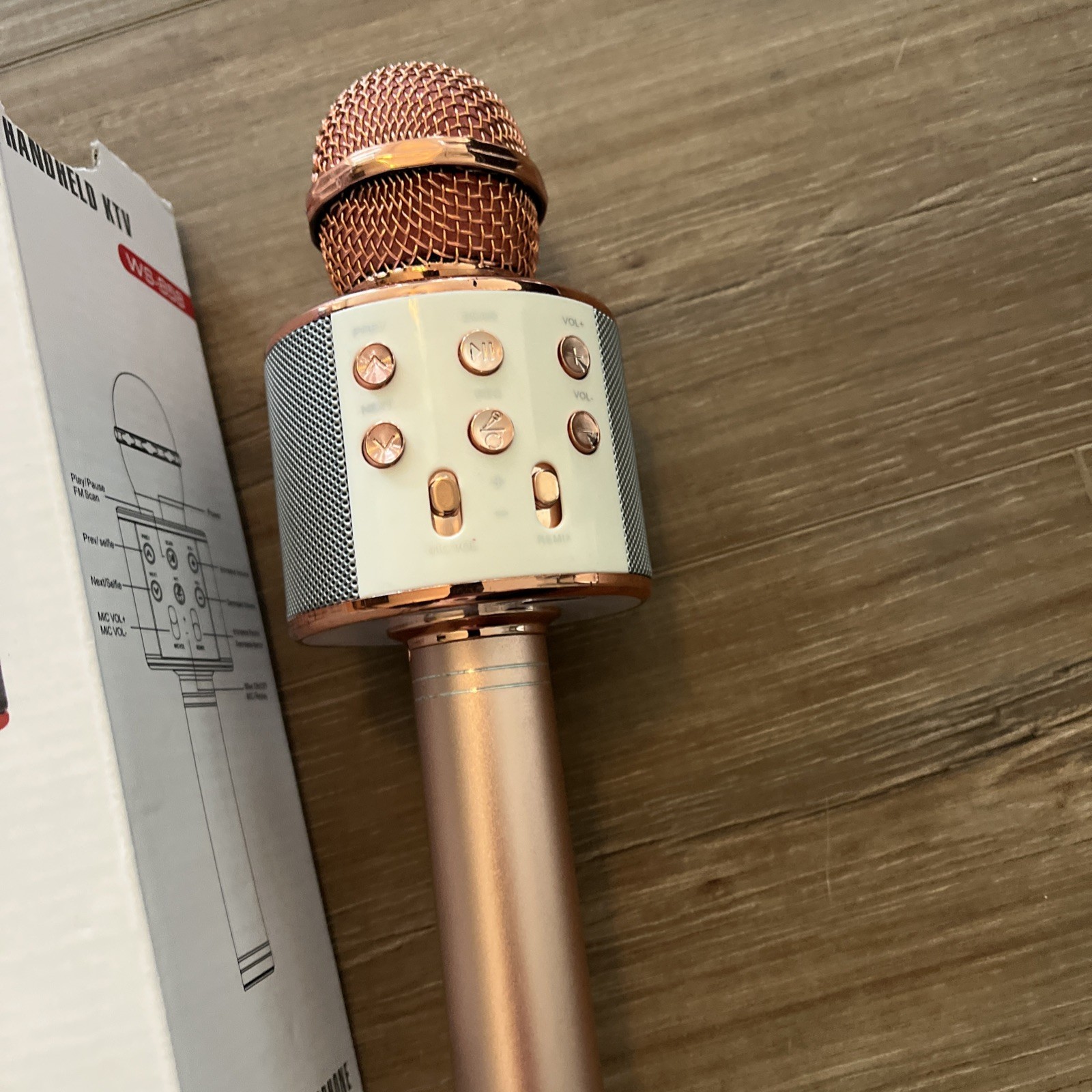 Rose Gold Karaoke Microphone Wireless And Bluetooth
