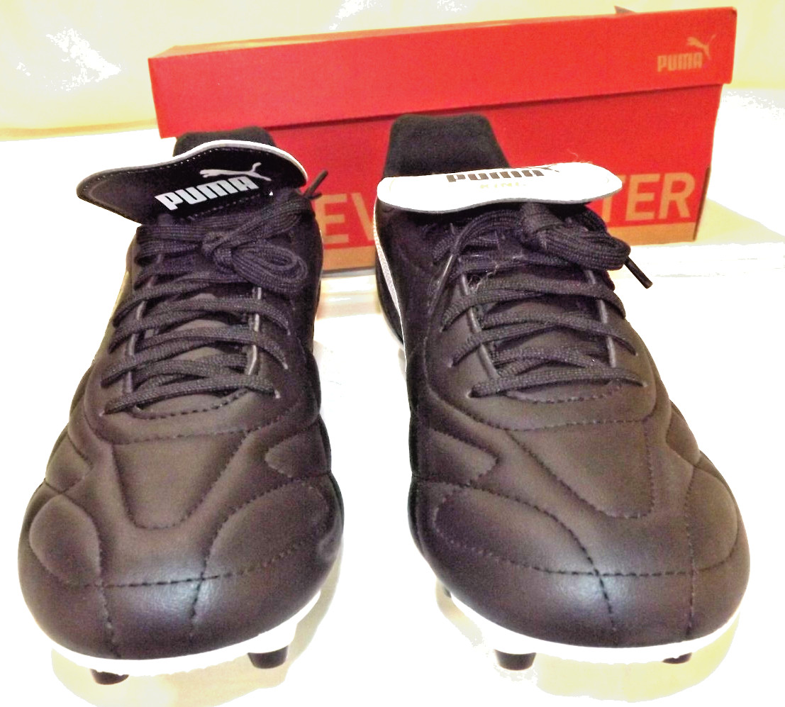 Puma King Top Black White Gold Men Soccer Cleats Shoes 107348-01 Sz 9.5