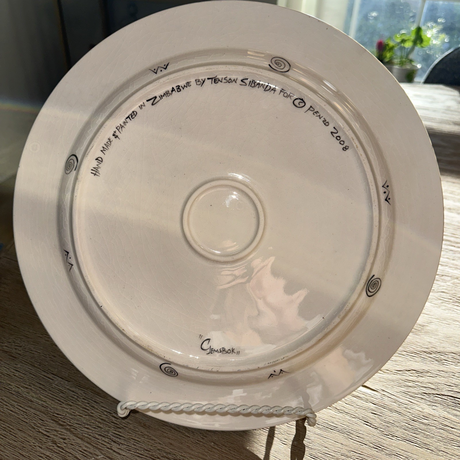 Penzo Zimbabwe Hand Painted 12.25 In Plate Gembok Signed 2008