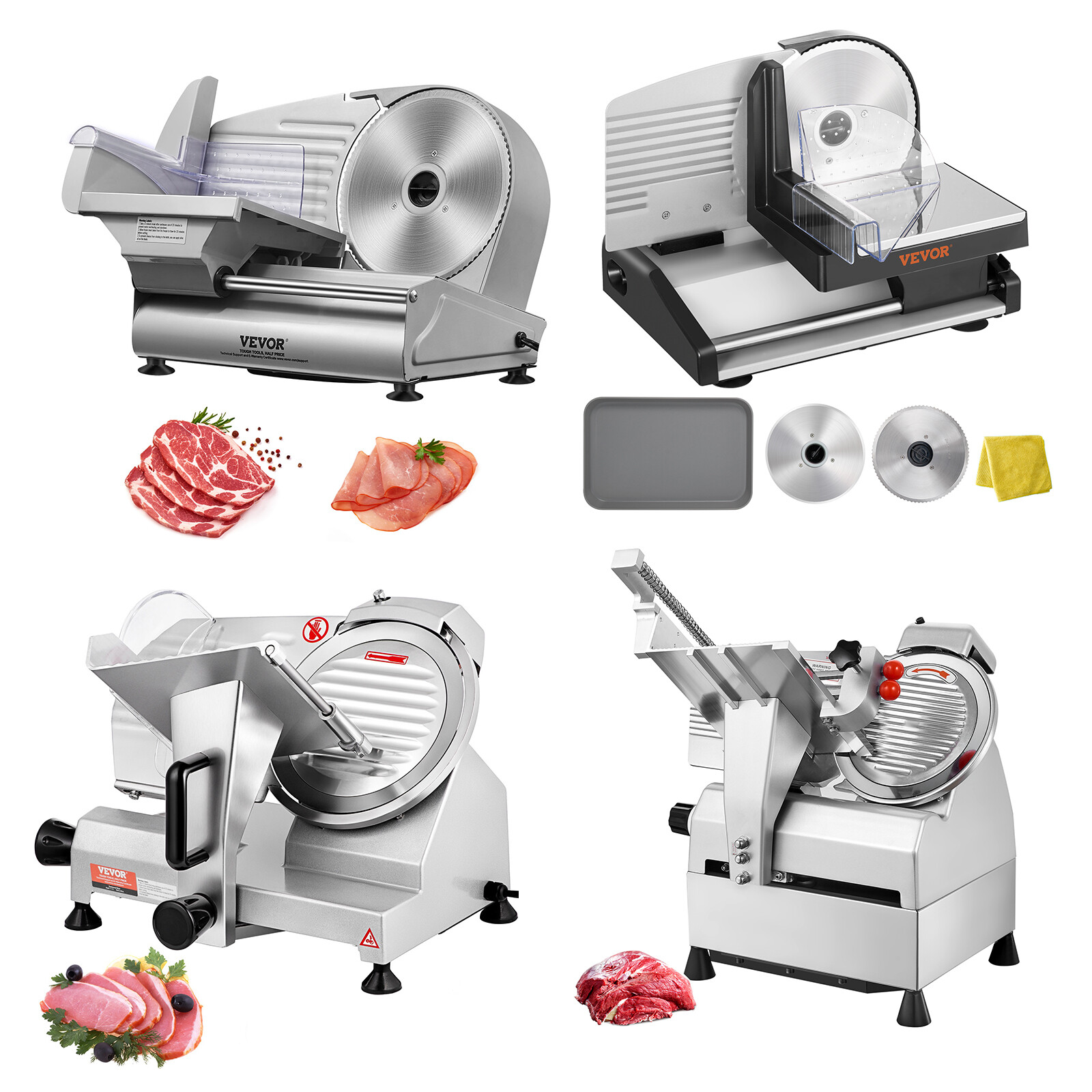 VEVOR Commercial 7.5"/8"/10"/12" Electric Meat Slicer Blade Deli Food Cutter