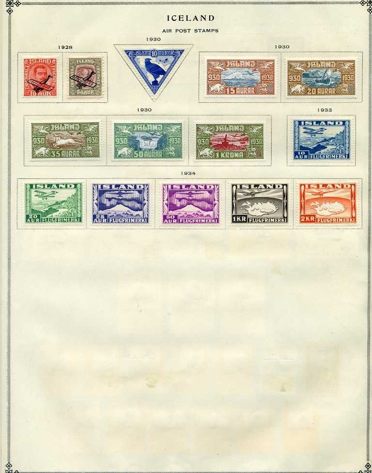Iceland Collection on mostly Complete Scott International Pages