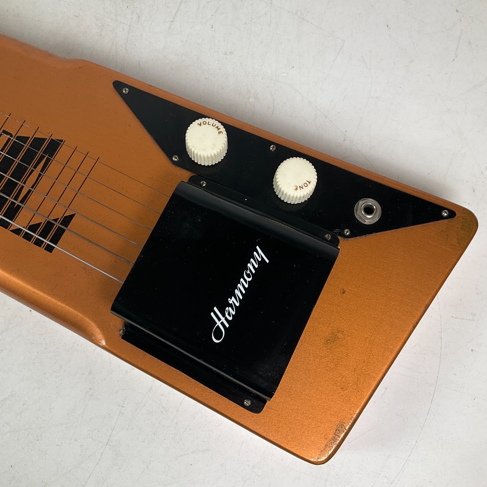 Vintage 1960s Harmony H-1 Lap Steel Electric Guitar Copper with Case