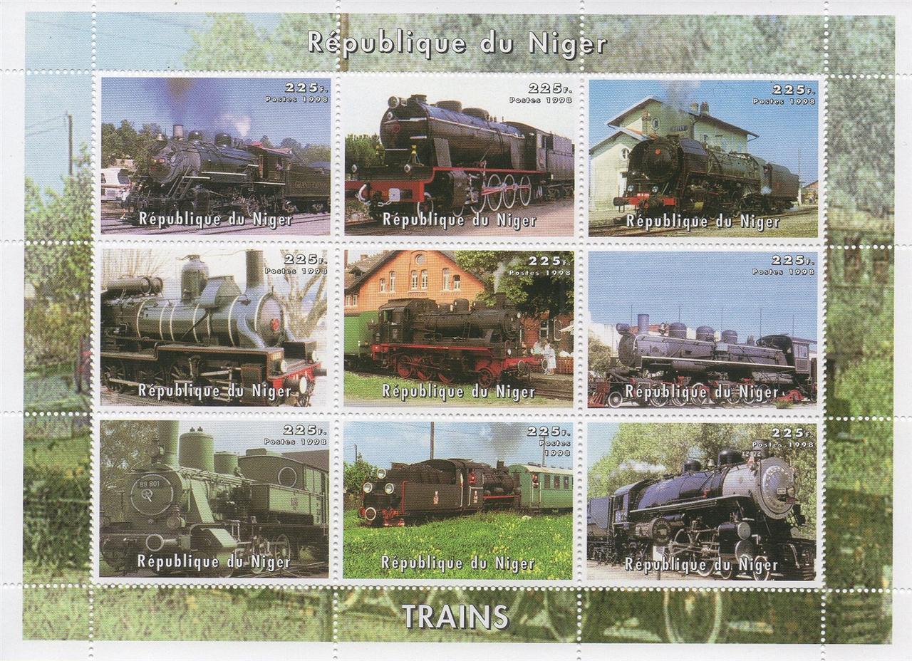 Train locomotive 1998 MNH stamp sheet