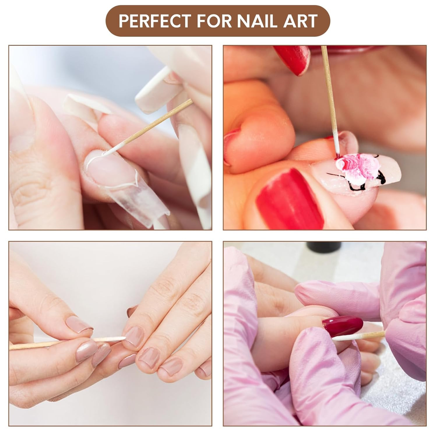 800PCS Pointed Cotton Swabs with Storage Case - 4 Inch Microblading Precision Ti