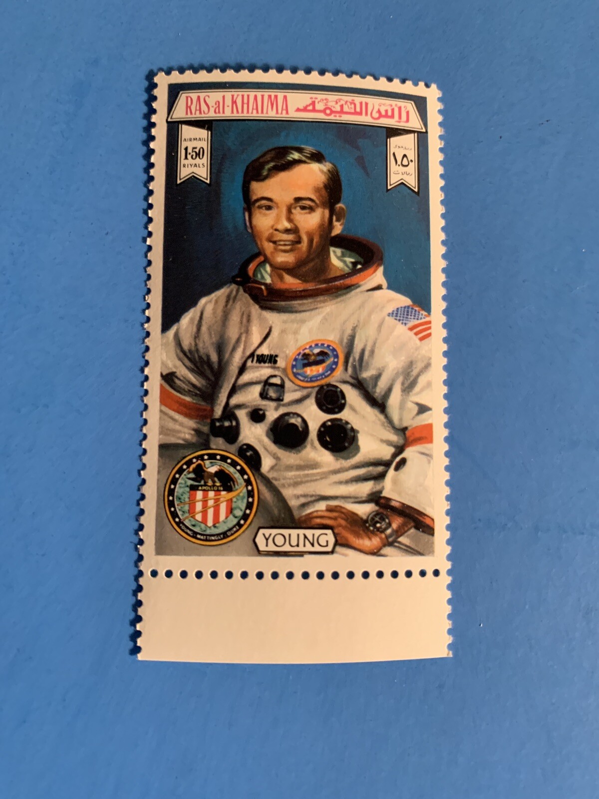 SET OF 6 Ras Al Khaima SPACE STAMPS AIRMAIL Moon Lunar Kennedy Apollo