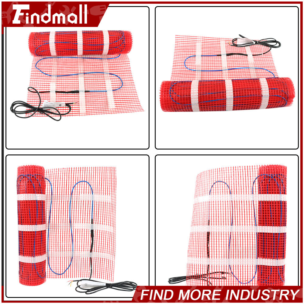 Electric Floor Heat Mat Kit (10-100sqft), 120V Underfloor Radiant Heating System