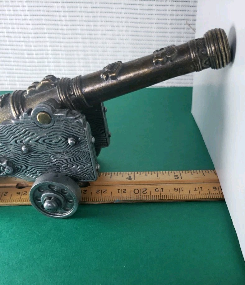 Vtg Denix Miniature Model 1797 El Tigre Spanish Cannon Metal Heavy Brass And