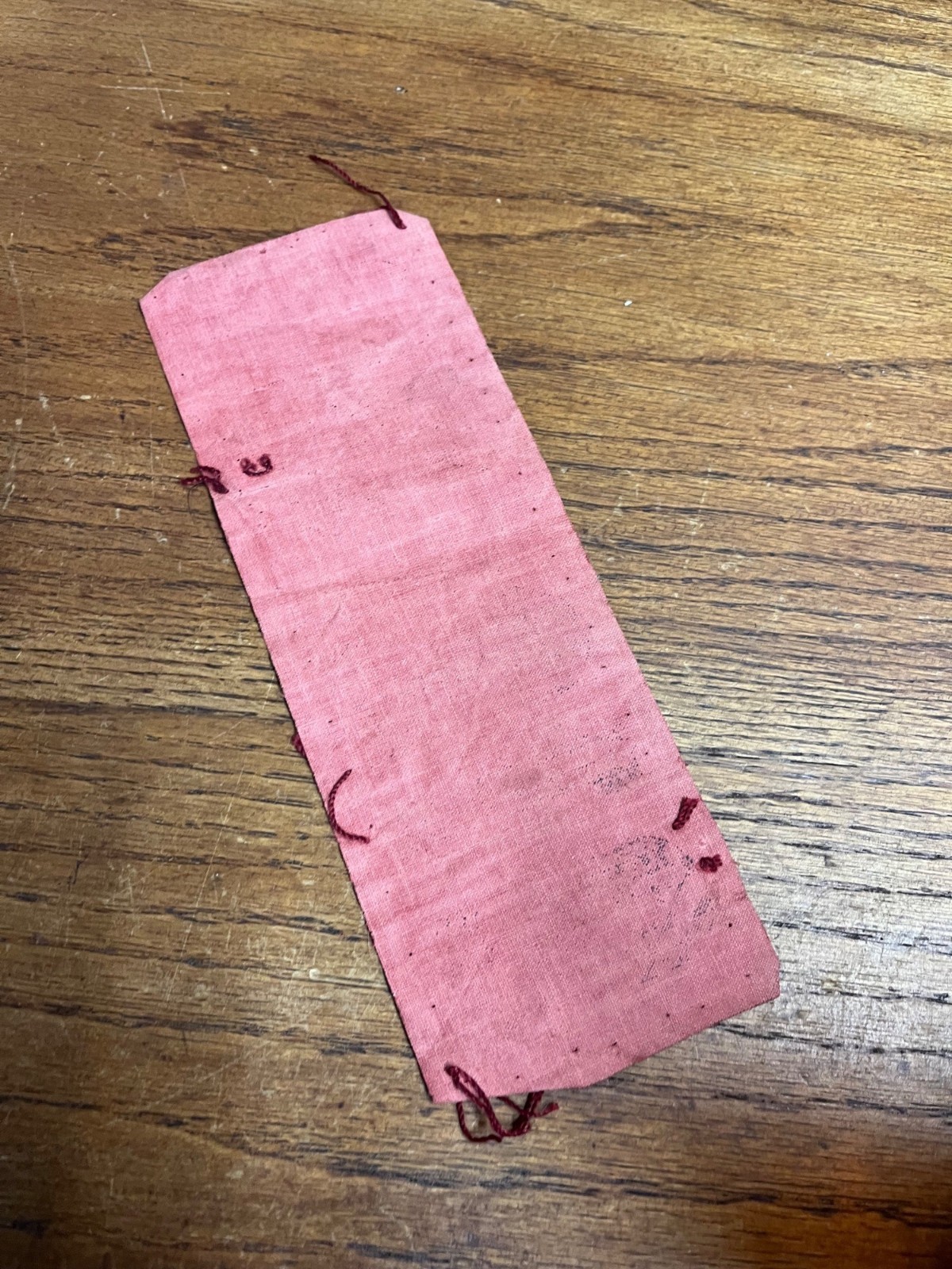 1947 Wisconsin Resident Deer Gun Hunting Back Tag License Red Fabric Deer Camp